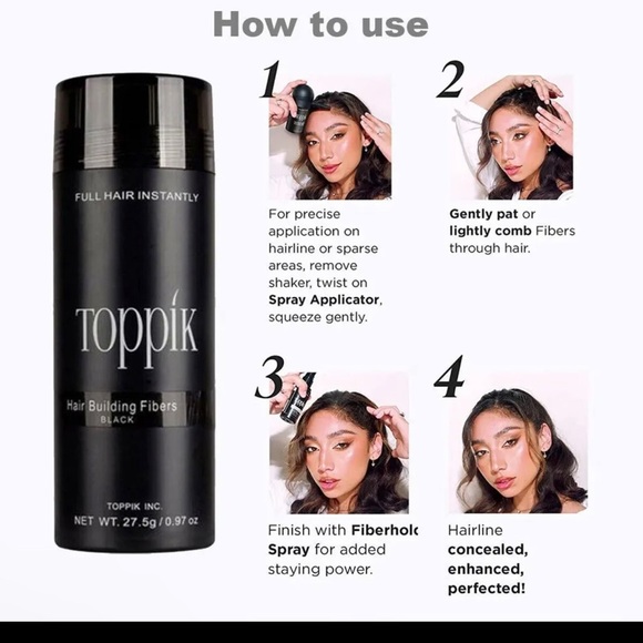 Toppik hair fiber black dark brown light brown 3 bottle set +free 🎁 - Picture 8 of 15